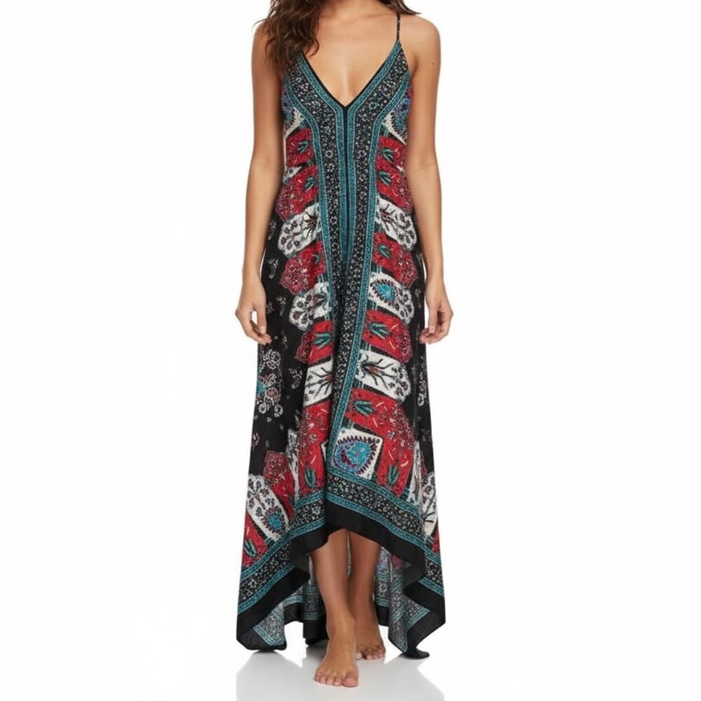 Floor length silk floral dress - One size fit all
